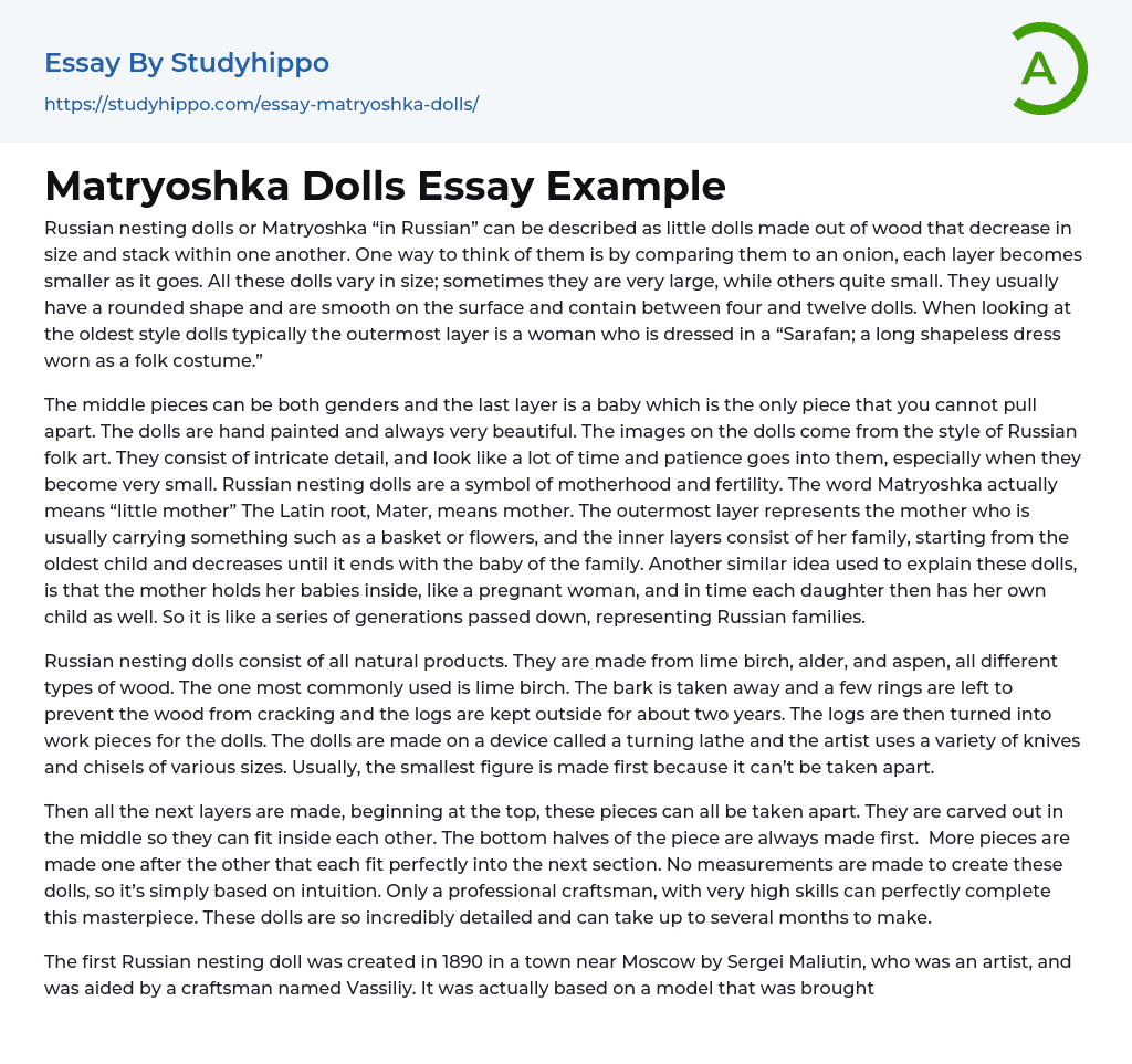 Matryoshka Dolls Essay Example