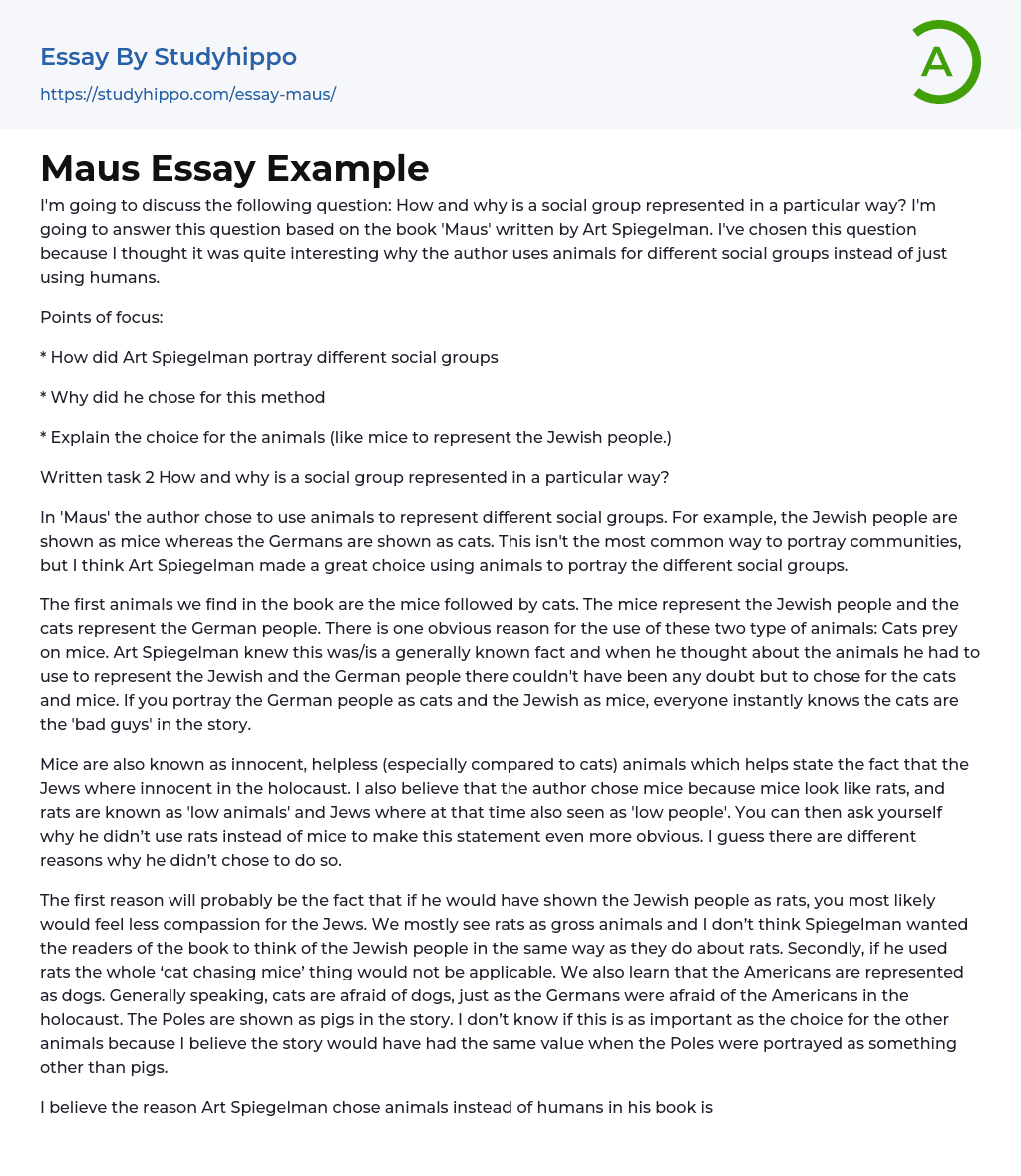 essay prompts for maus