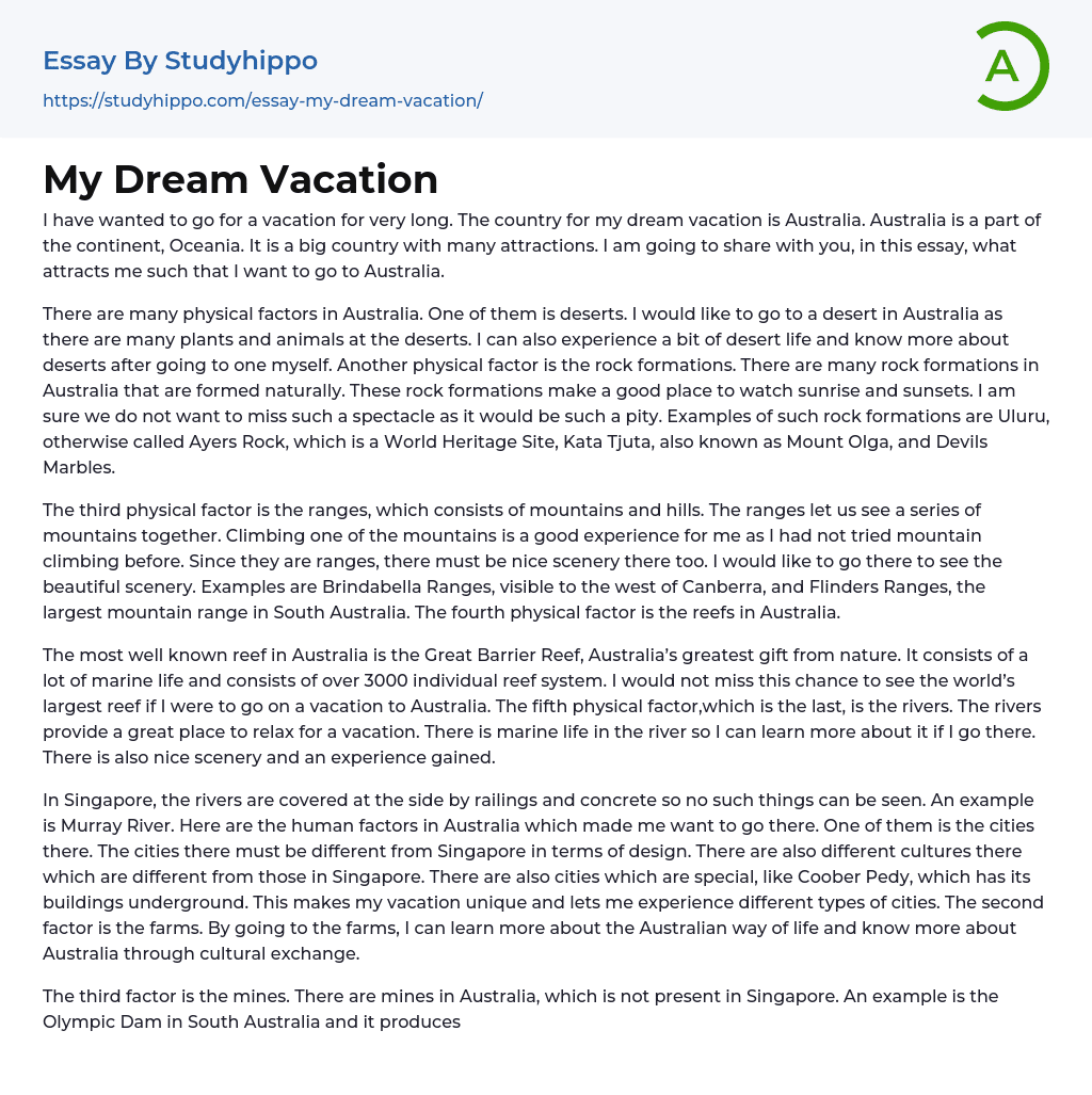 essay about dream family