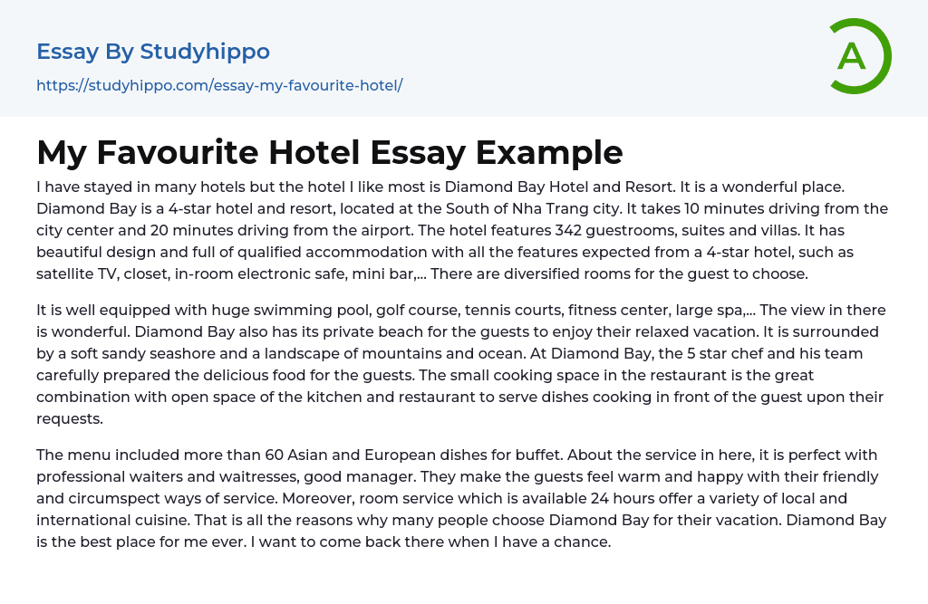 describing a hotel essay