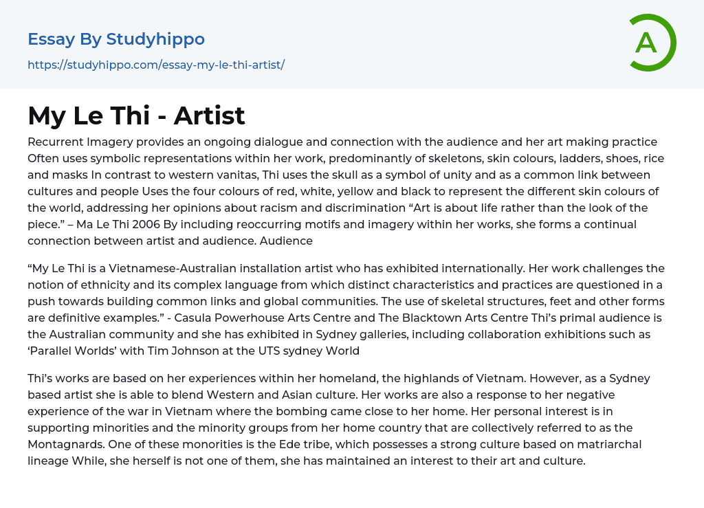 My Le Thi – Artist Essay Example