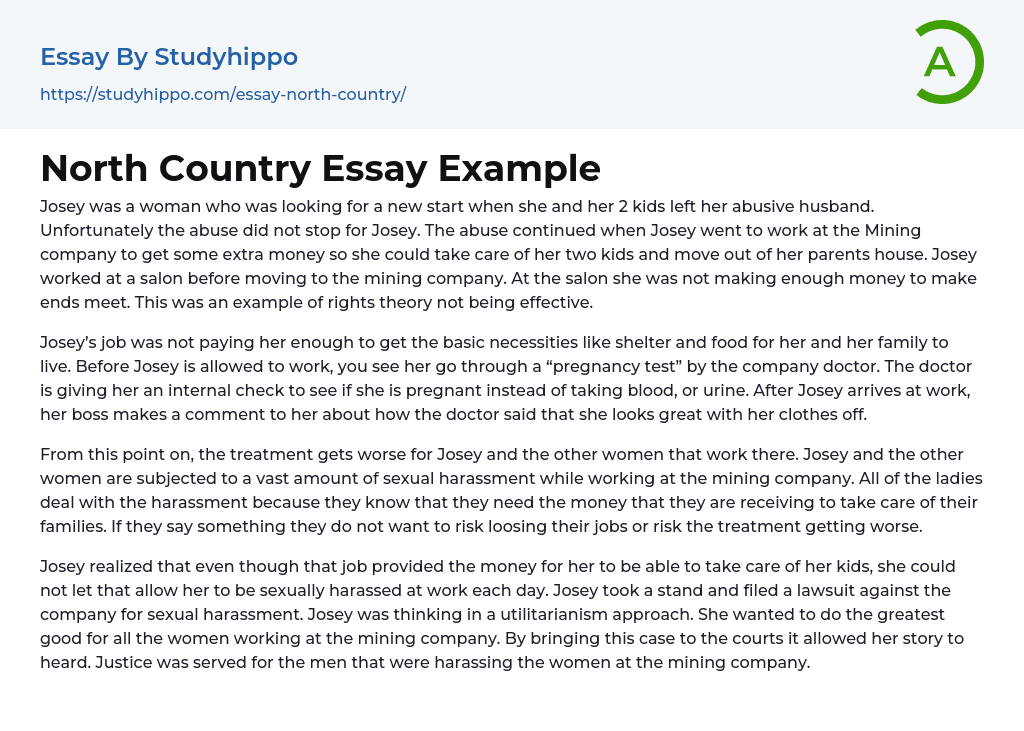 North Country Essay Example