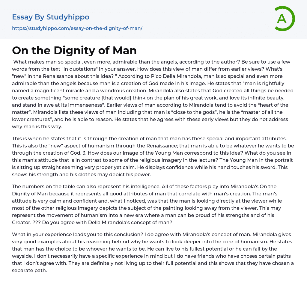 human dignity essay introduction