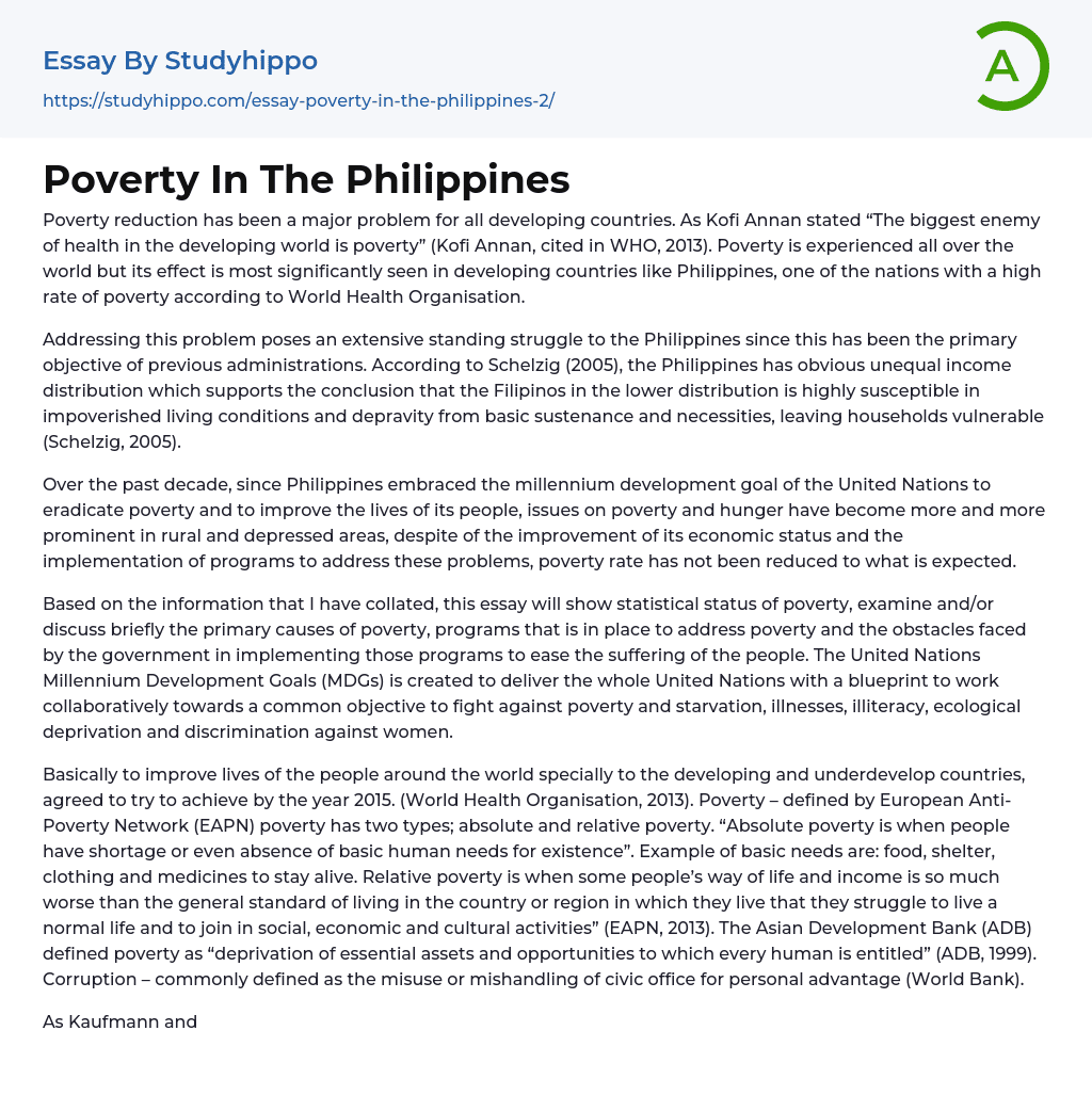 short essay about social issues in the philippines