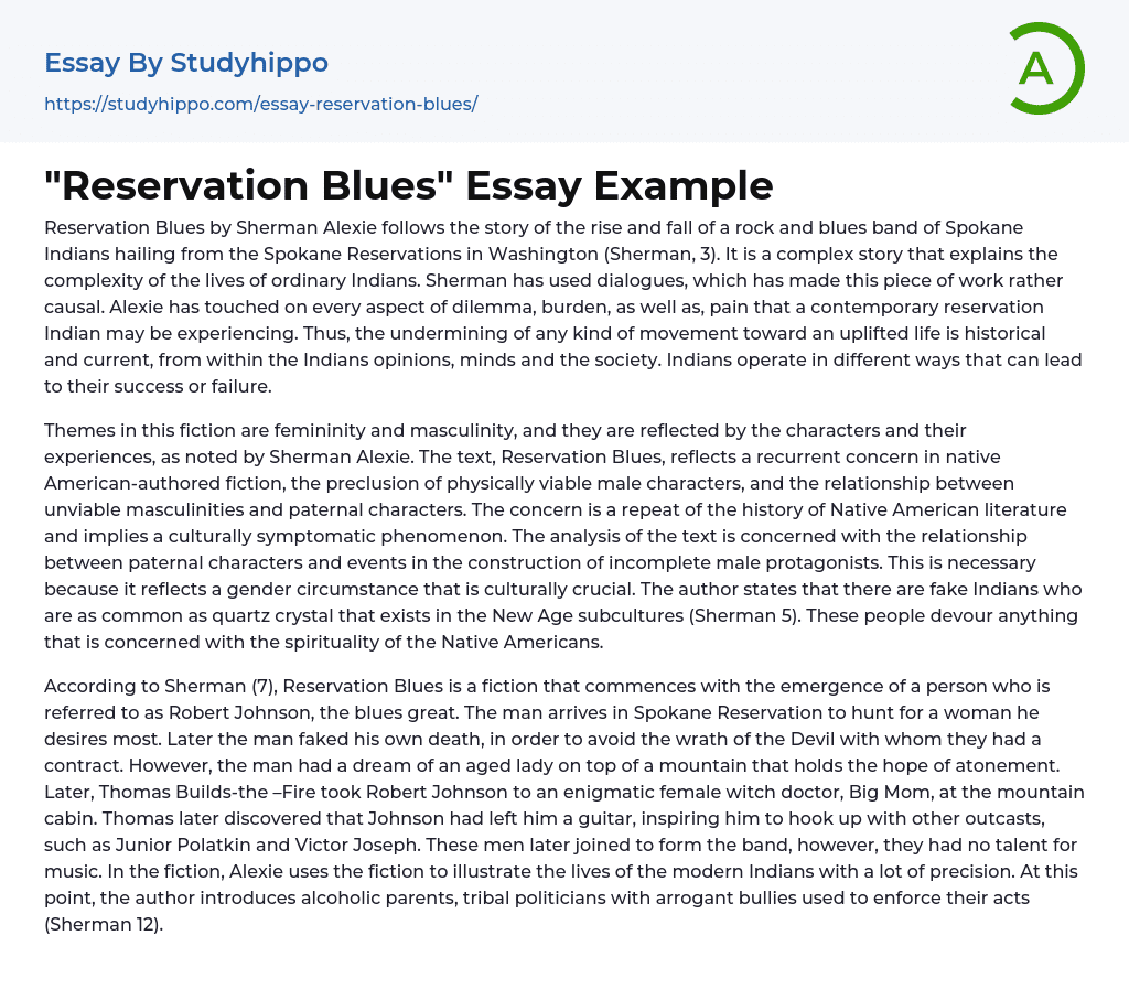 “Reservation Blues” Essay Example