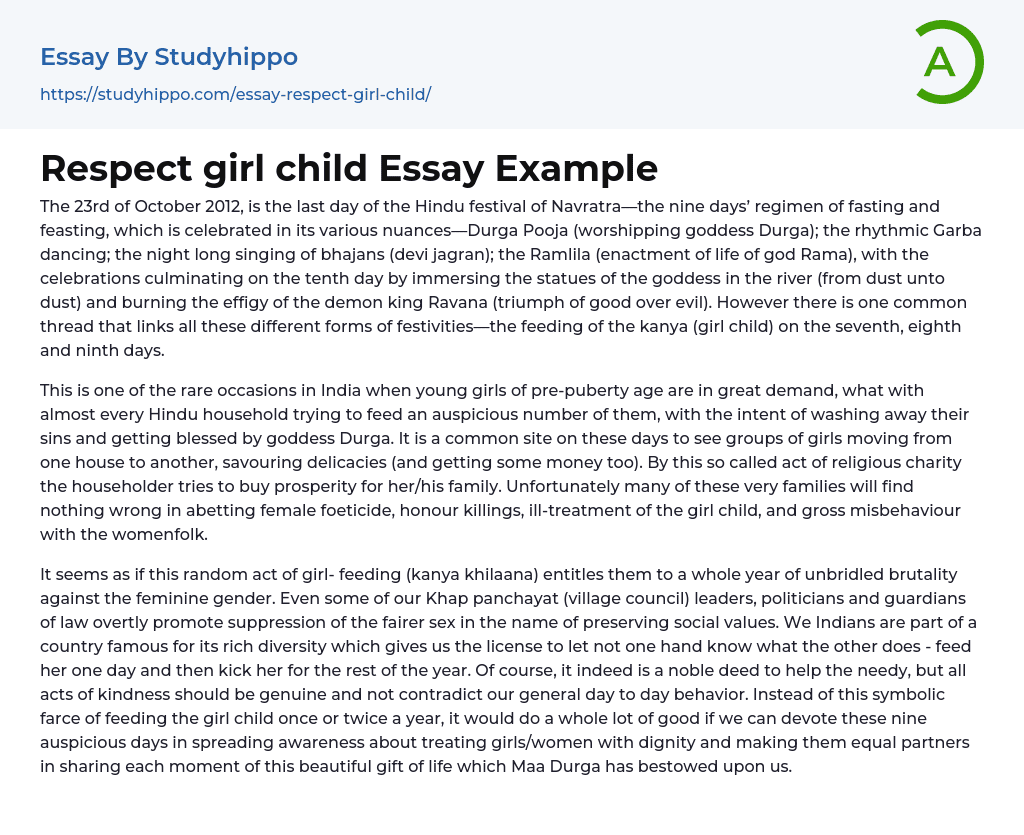 essay about the girl child