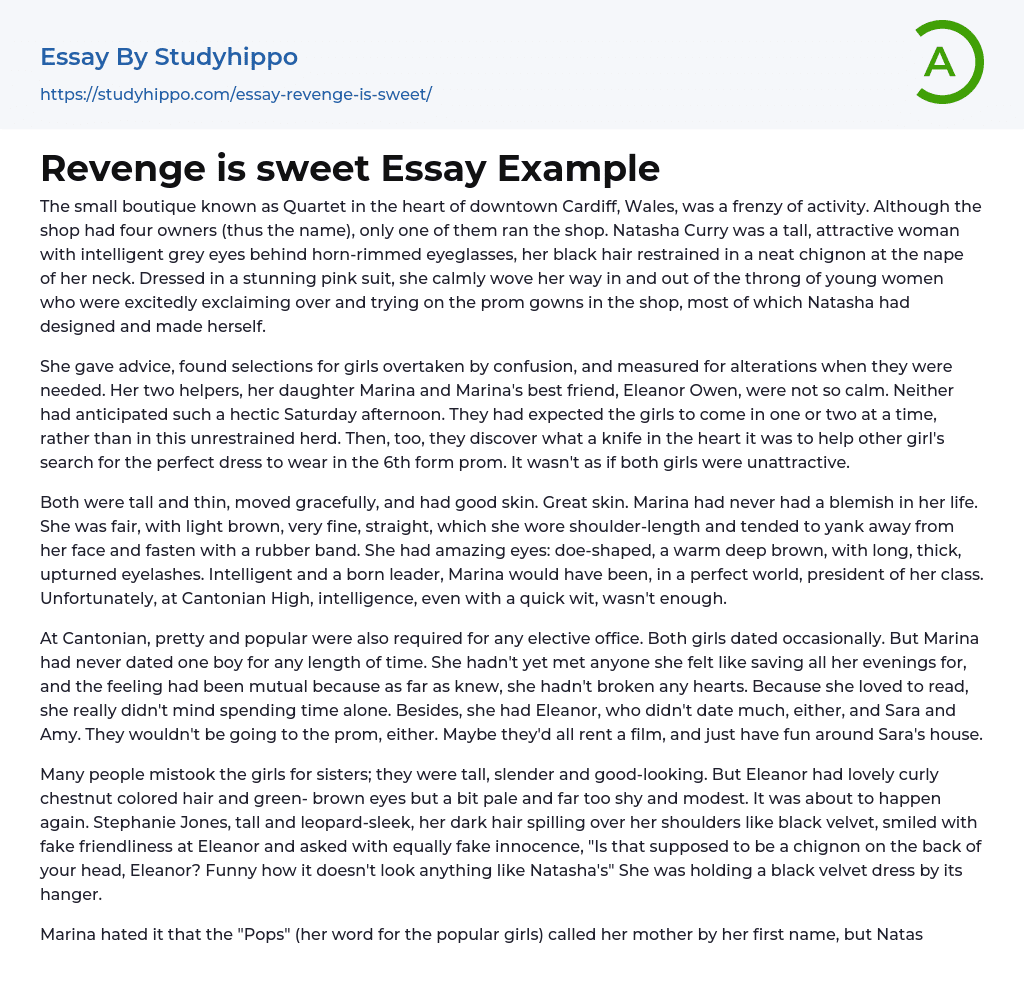 Revenge is sweet Essay Example