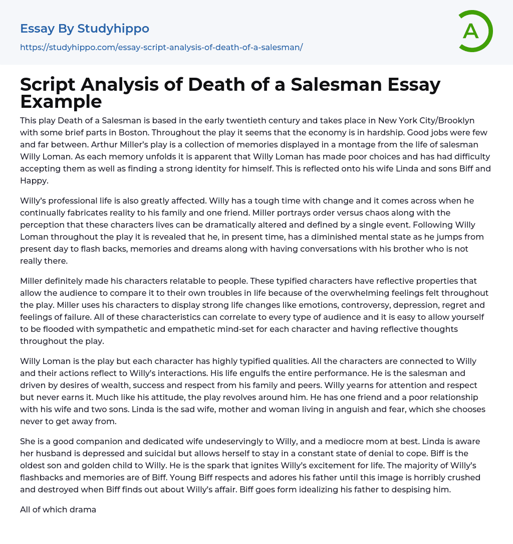 death of a salesman essay ap lit