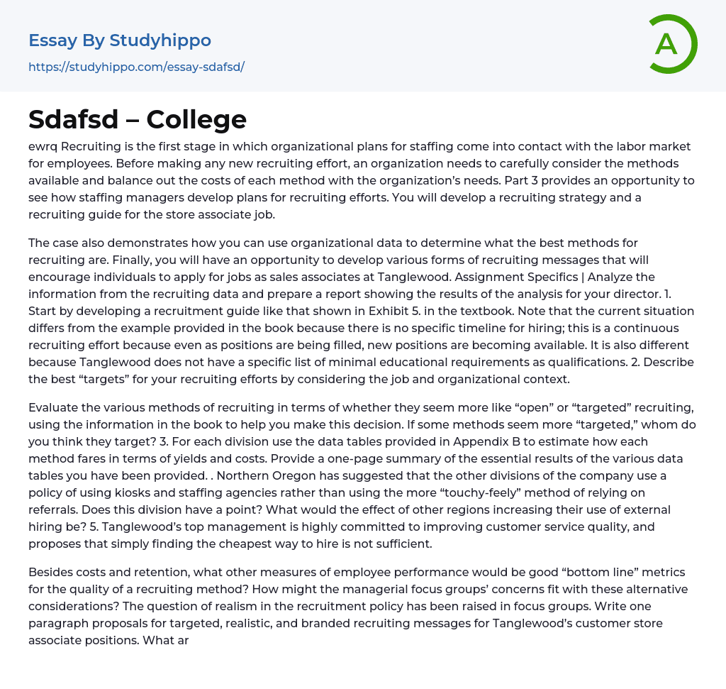 Sdafsd – College Essay Example
