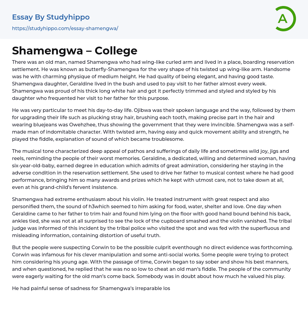 Shamengwa – College Essay Example