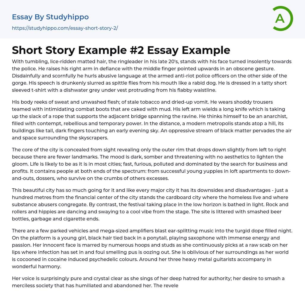 Short Story Example #2 Essay Example