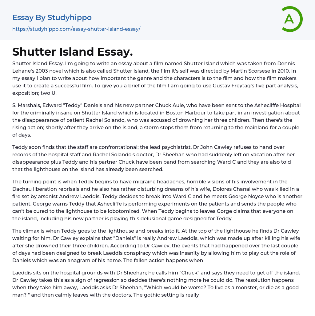 Shutter Island Essay.