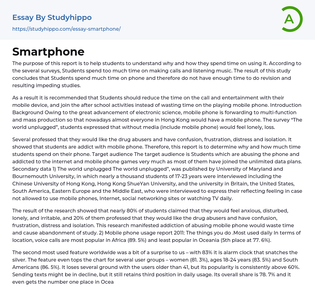 Smartphone Essay Example