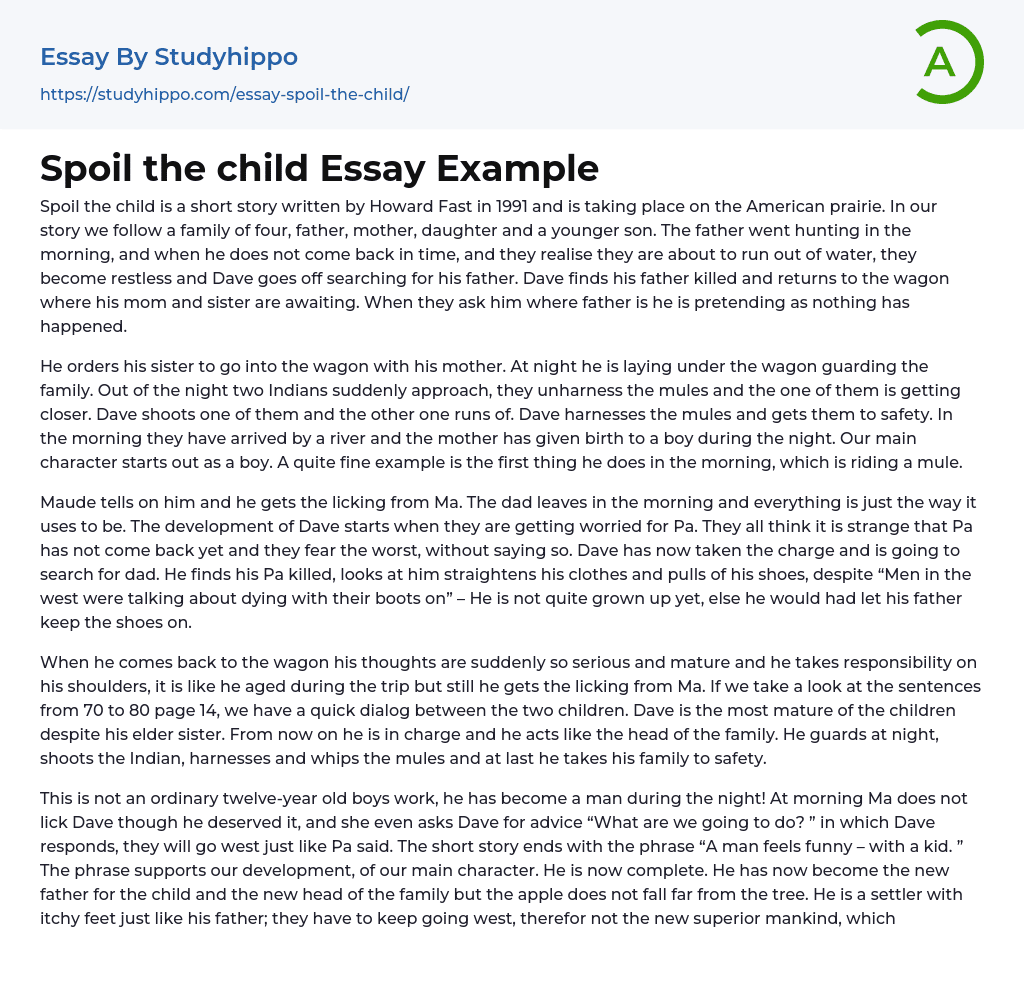 essay about spoiled child
