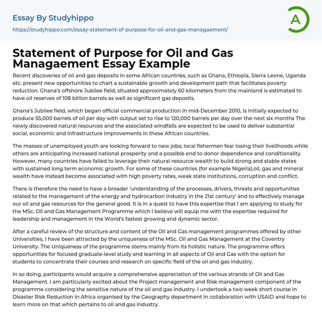 sample personal statement for petroleum engineering