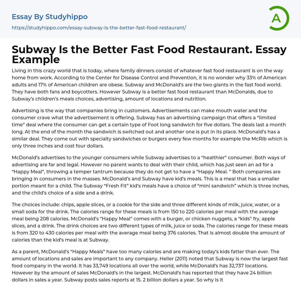 fast food vs restaurant essay