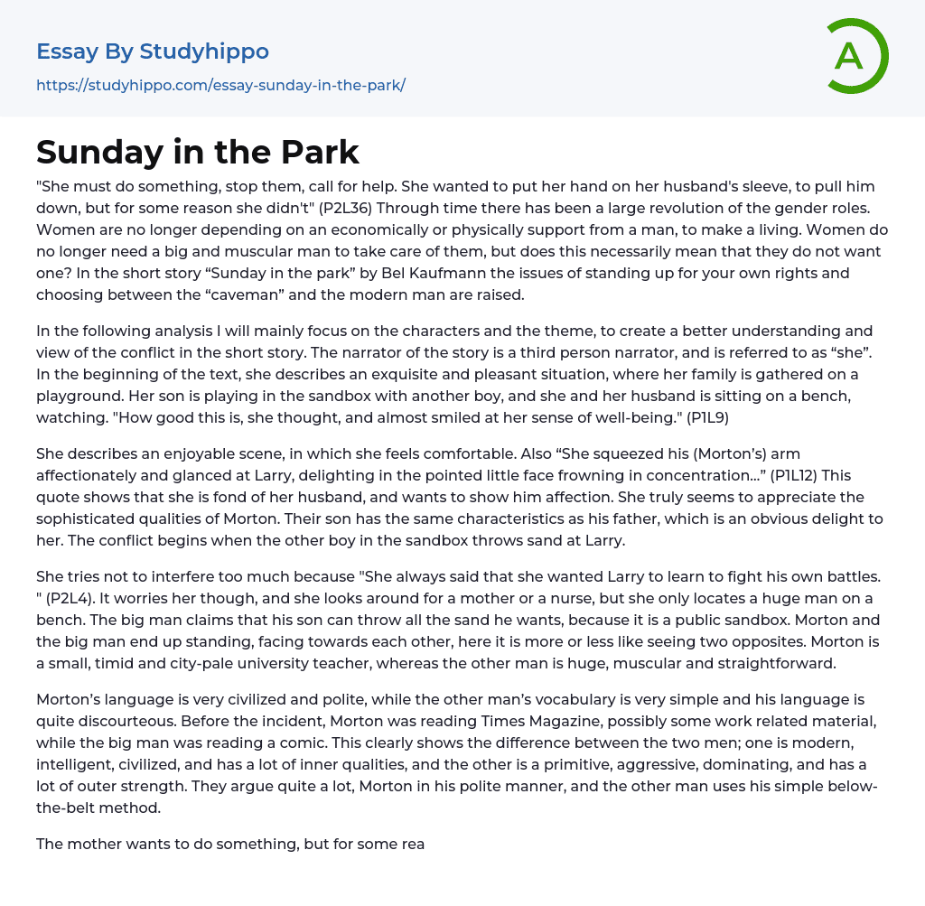 Sunday in the Park Essay Example