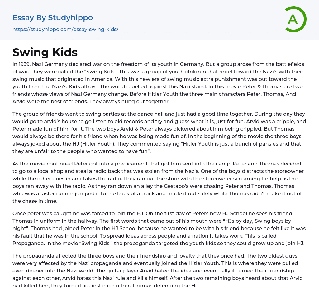 Swing Kids Essay Example