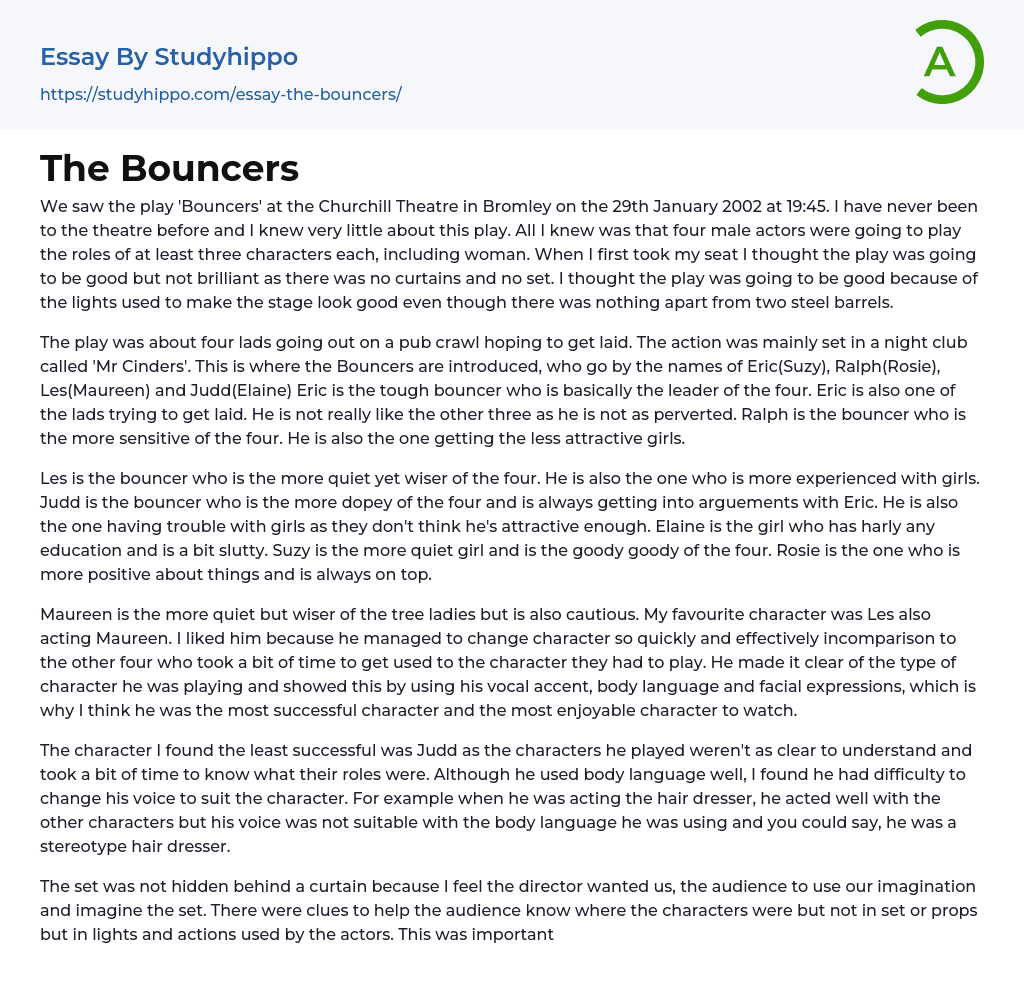 The Bouncers Essay Example