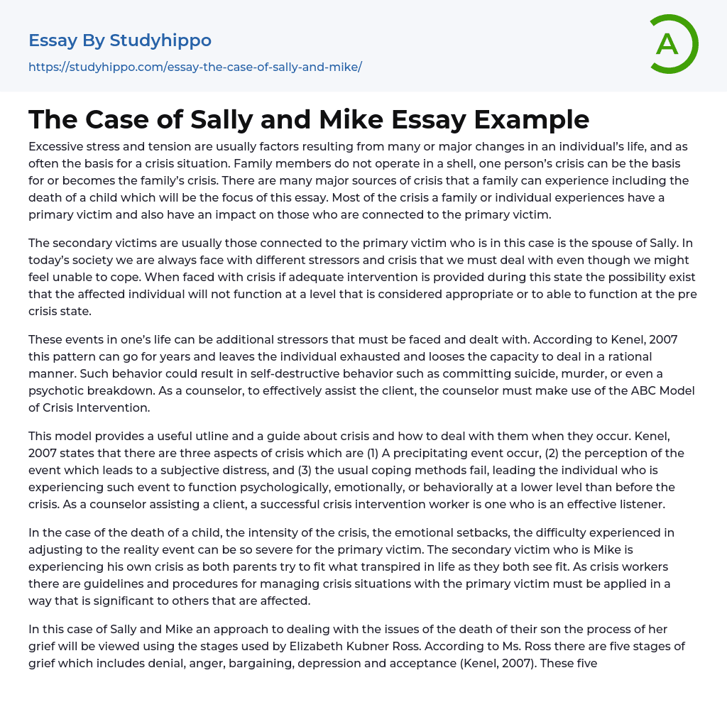 The Case of Sally and Mike Essay Example