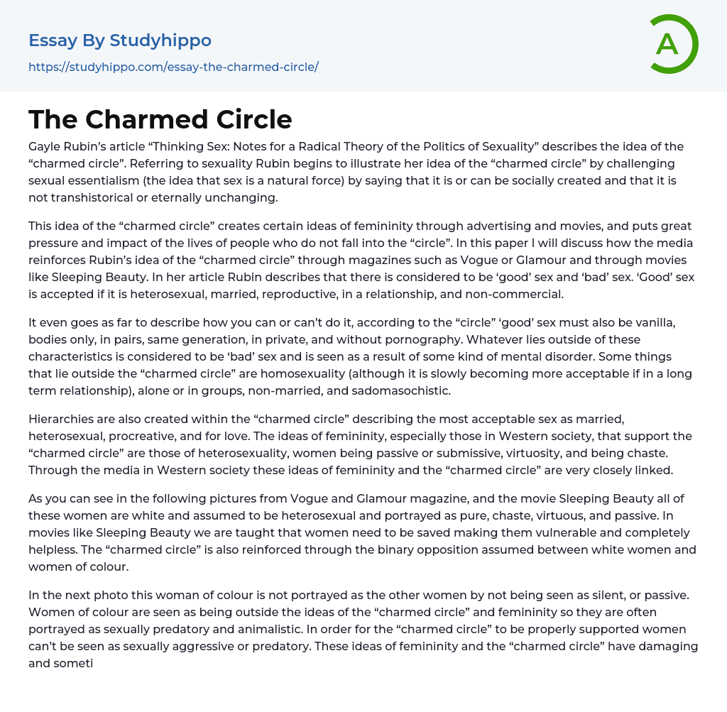 The Charmed Circle Essay Example