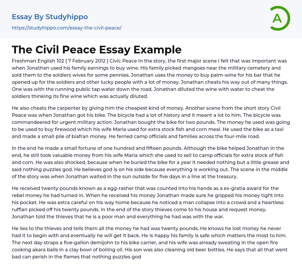 essay on peace and justice