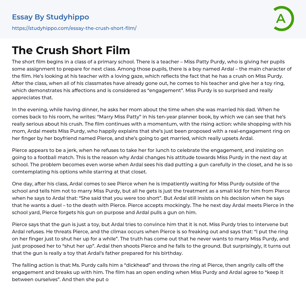 The Crush Short Film Essay Example