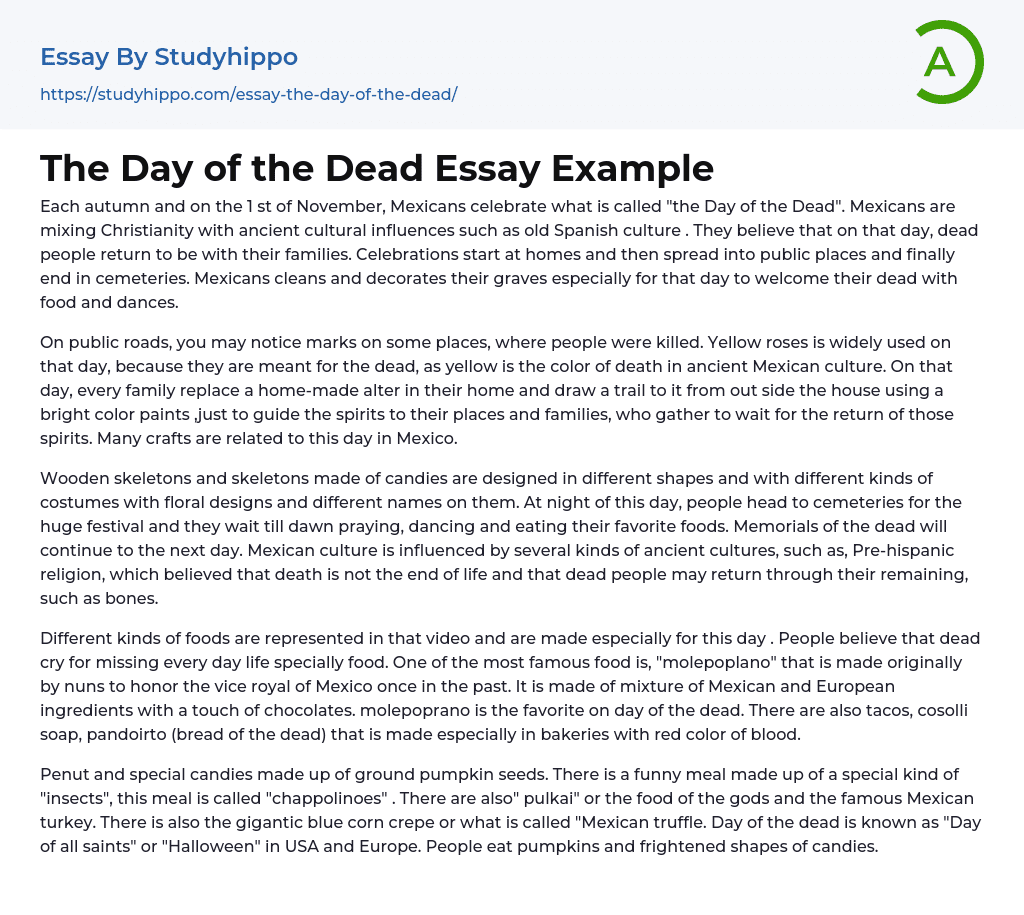 The Day of the Dead Essay Example