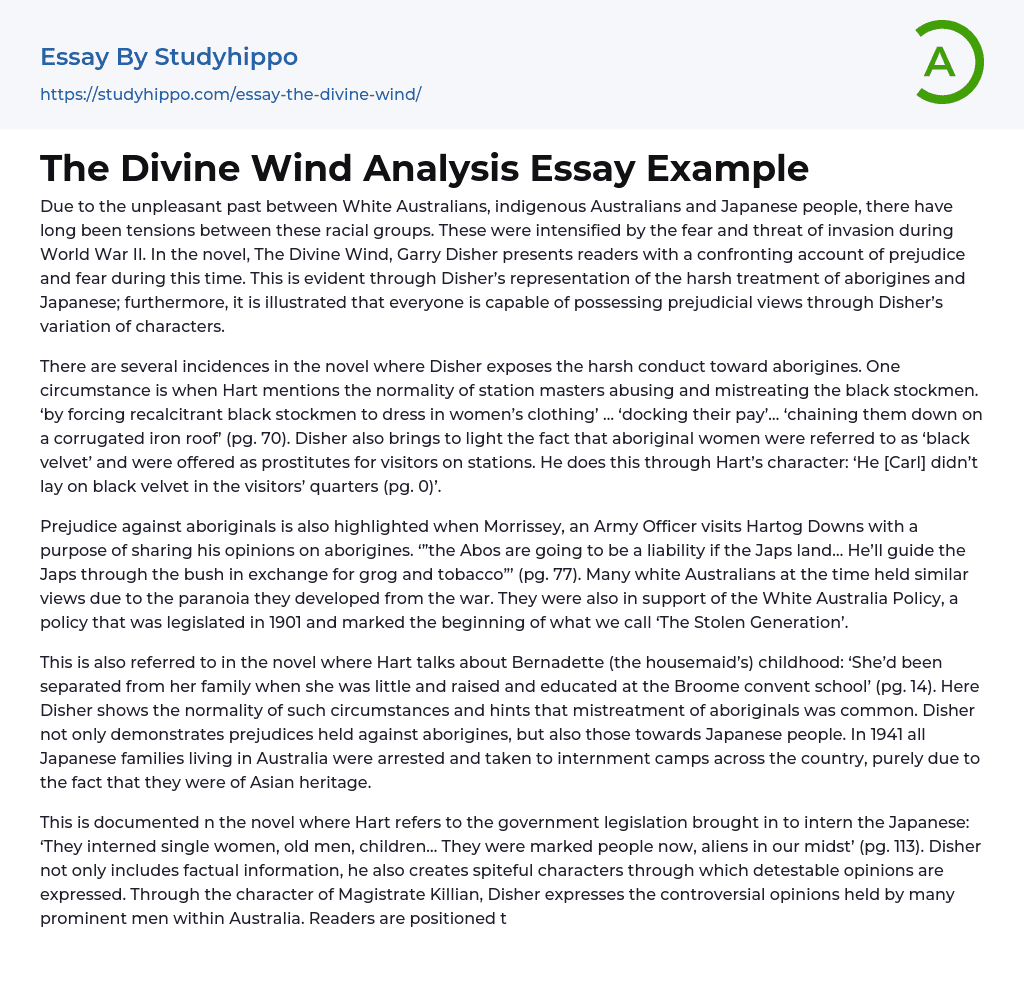 The Divine Wind Analysis Essay Example