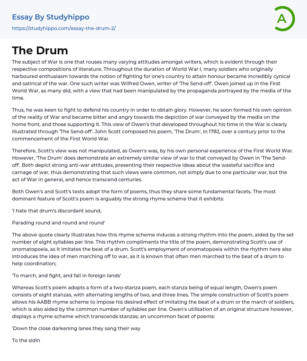 The Drum Essay Example