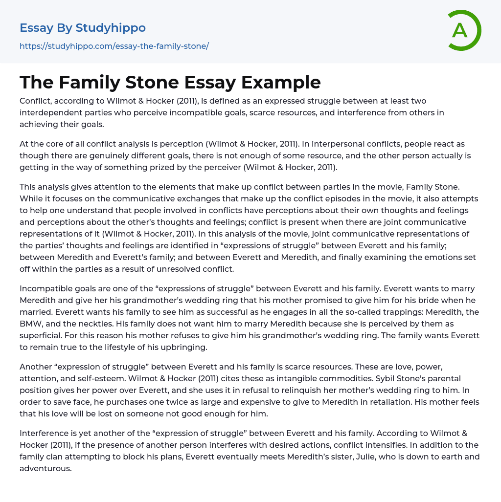 The Family Stone Essay Example