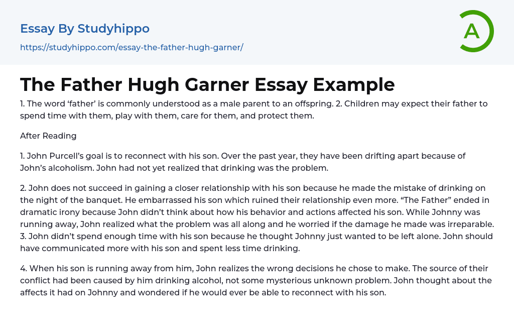 The Father Hugh Garner Essay Example