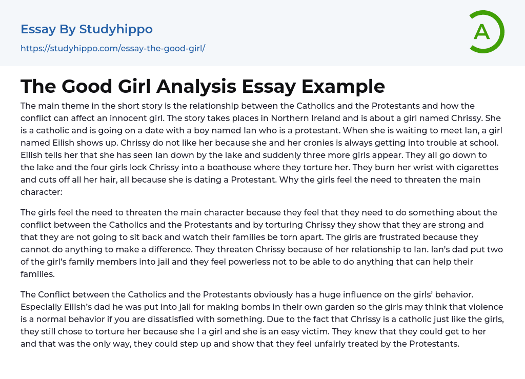 The Good Girl Analysis Essay Example