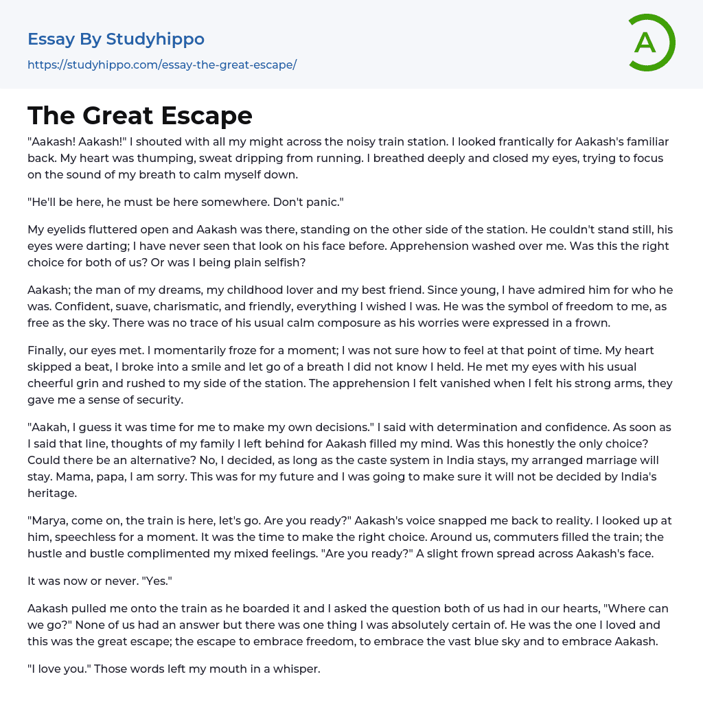 The Great Escape Essay Example