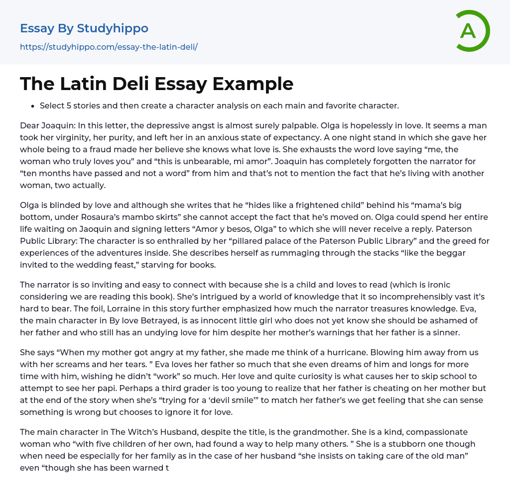The Latin Deli Essay Example
