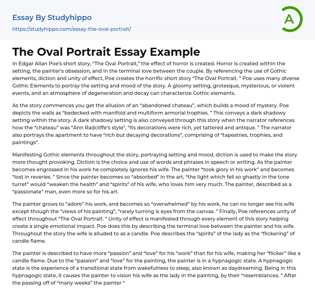 The Oval Portrait Essay Example