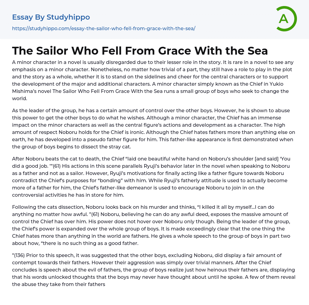 The Sailor Who Fell From Grace With the Sea Essay Example
