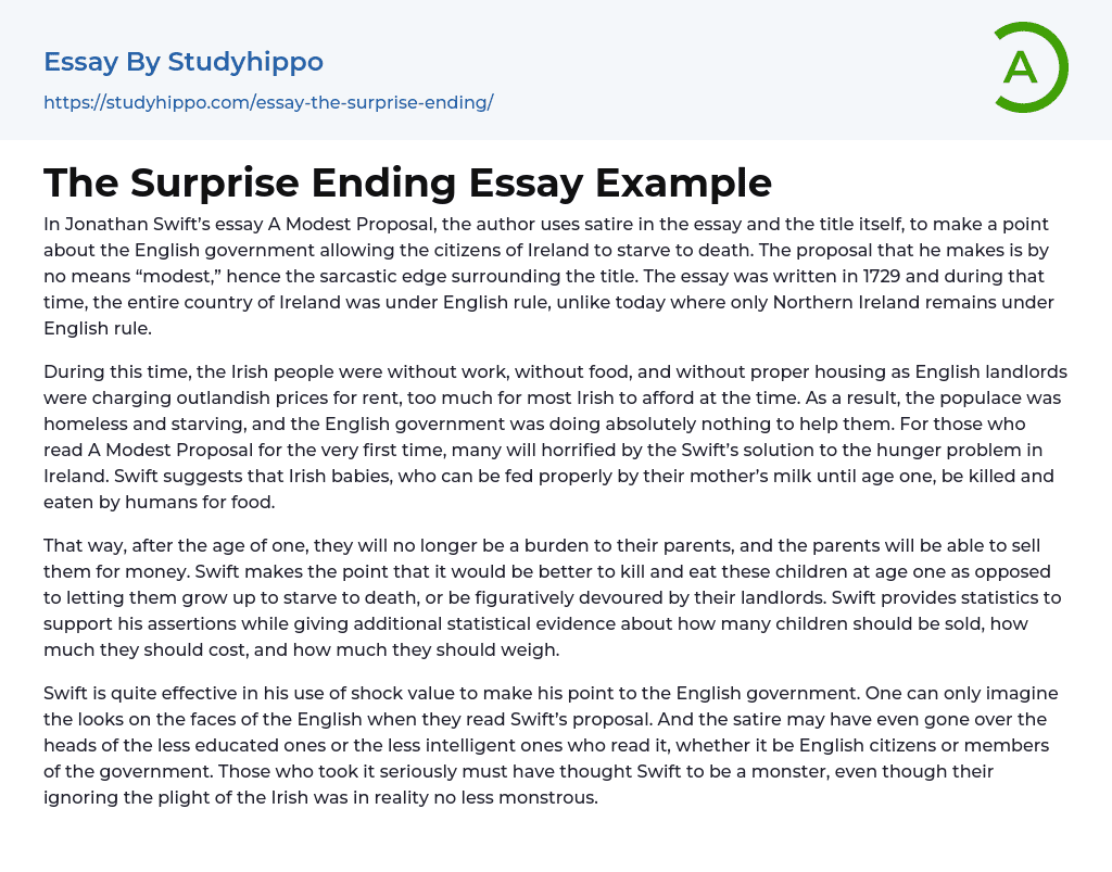 The Surprise Ending Essay Example