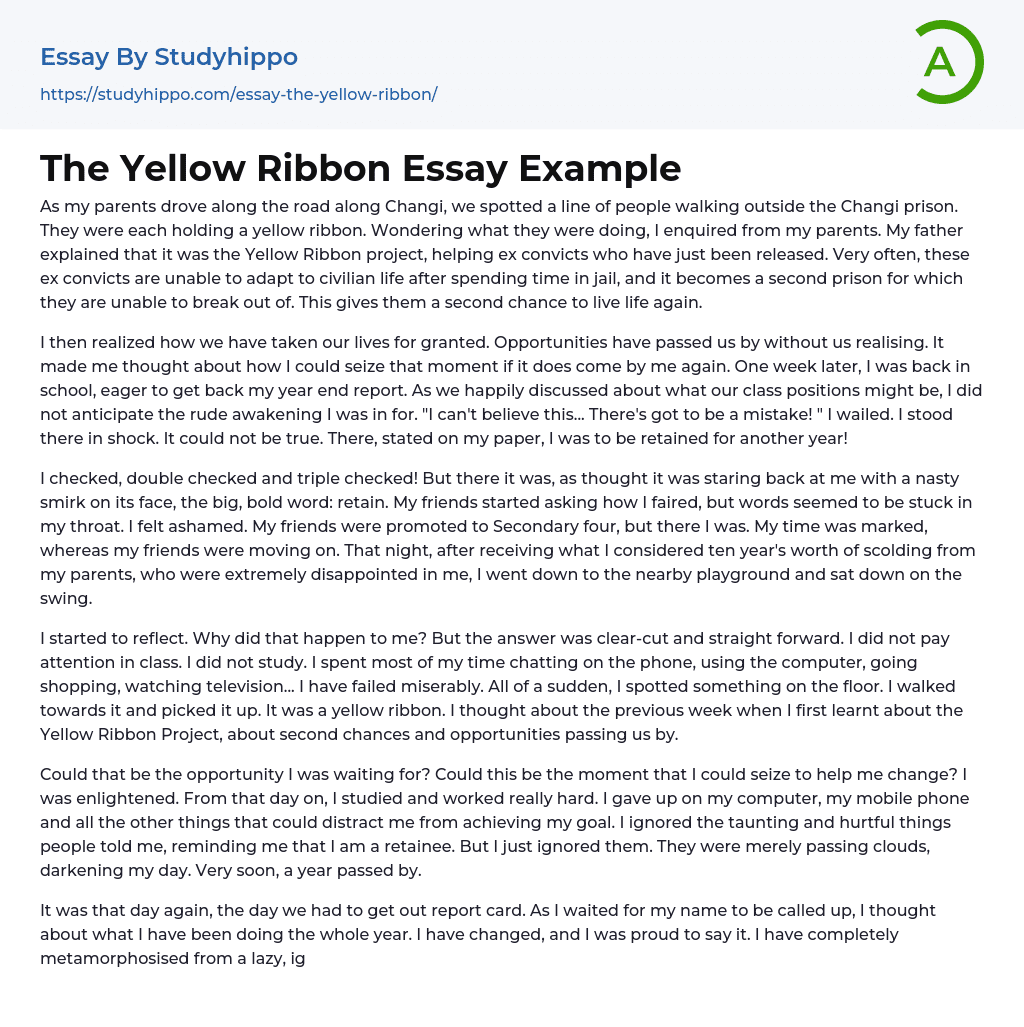 The Yellow Ribbon Essay Example