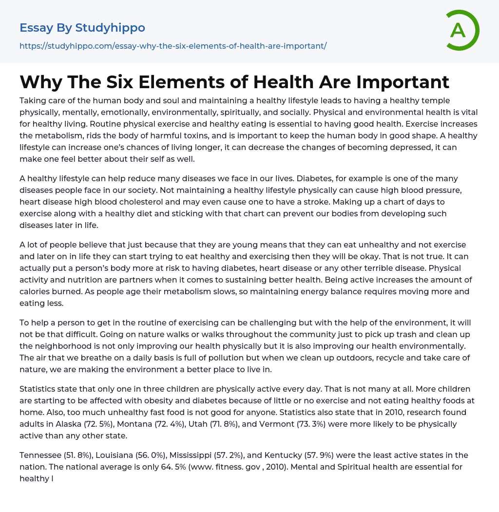 essay on health of importance
