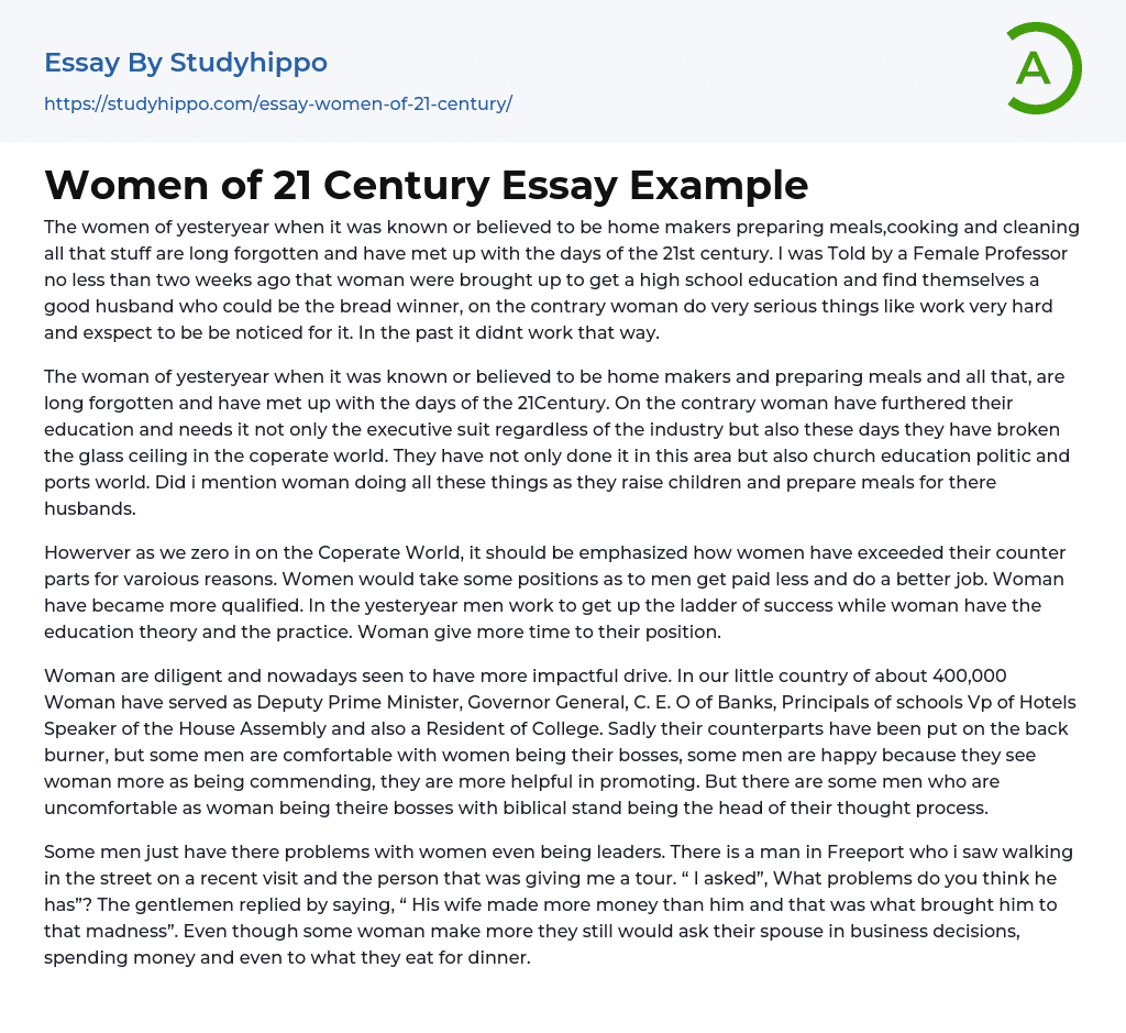 Women of 21 Century Essay Example