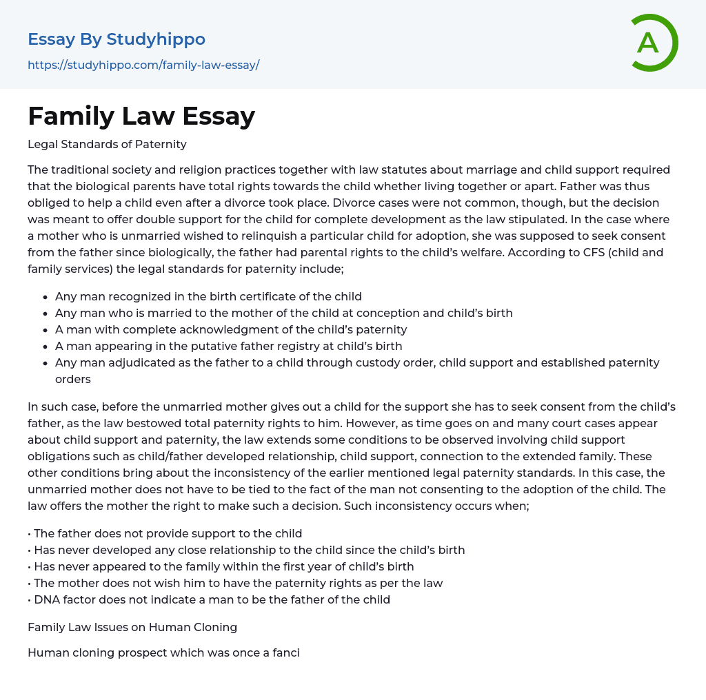 Family Law Essay