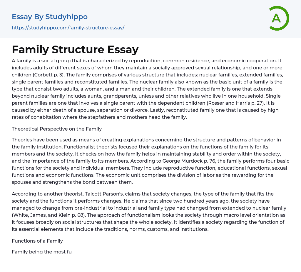 argumentative essay family structure