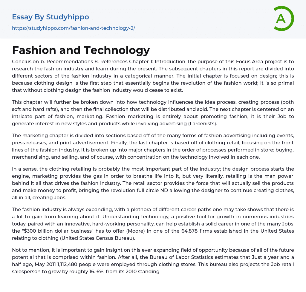 Fashion and Technology Essay Example