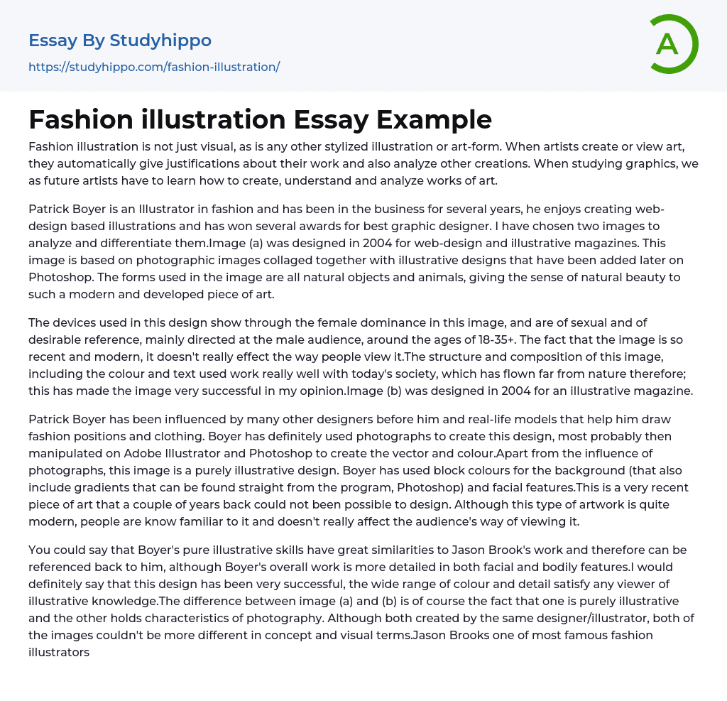 Fashion illustration Essay Example