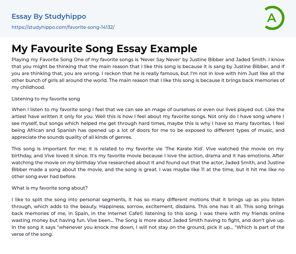 my favourite music essay 80 words