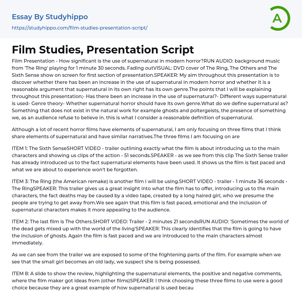 how to write a film studies essay