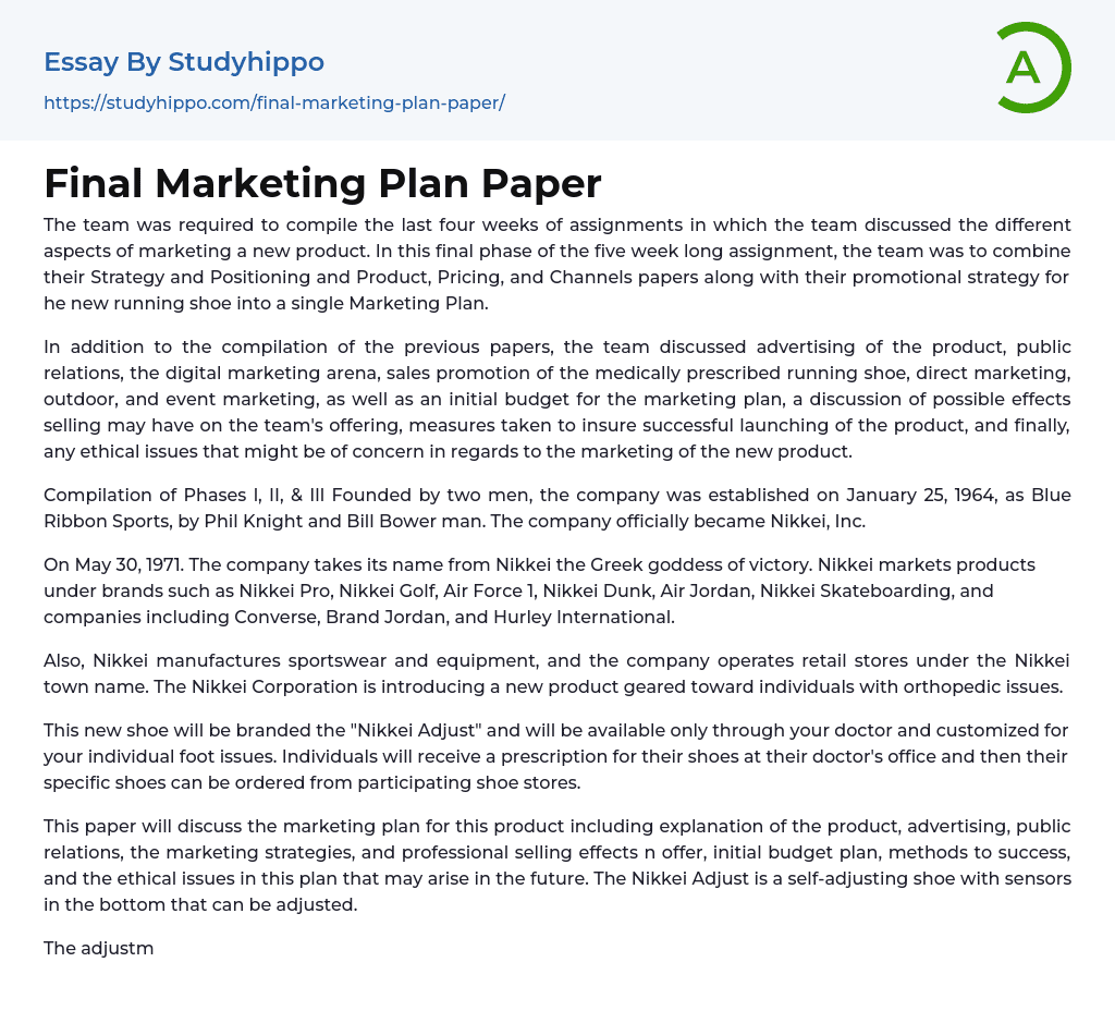 marketing plan research paper topics