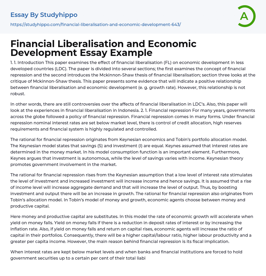 economic development essay example