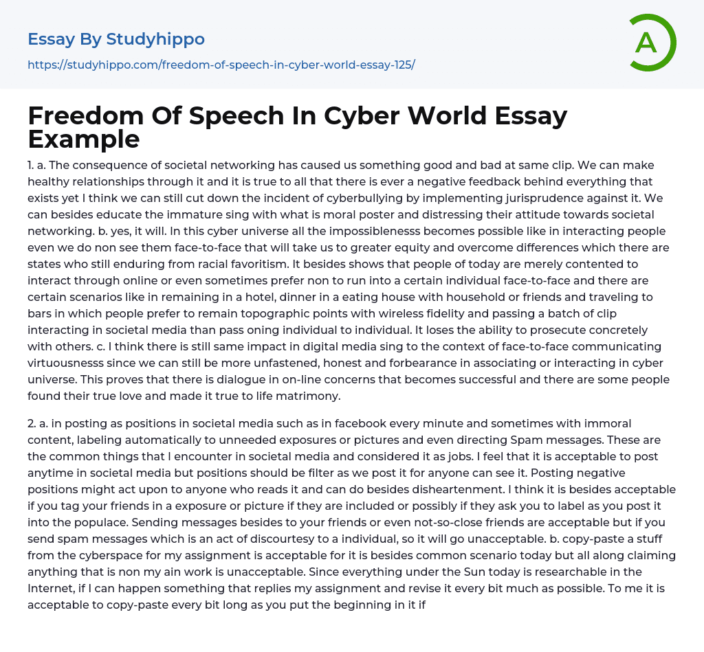 cyber world essay